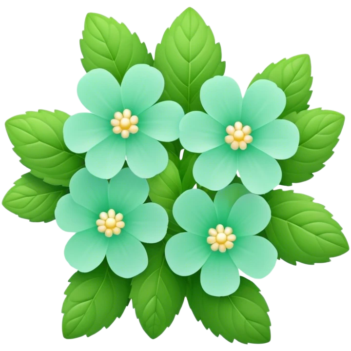 Mint green flowers emoji
