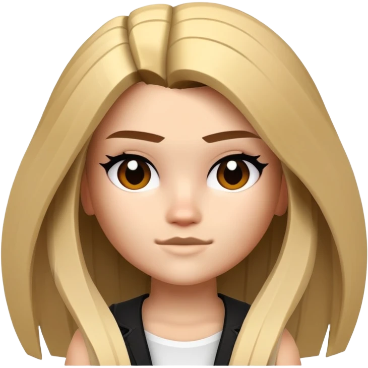 Roblox stylized baddie girl with blocky aesthetic, trendy outfit emoji