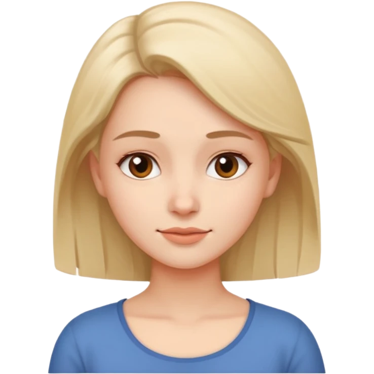 Woman tilting her head 45 degree towards her shoulders, face is relaxed emoji