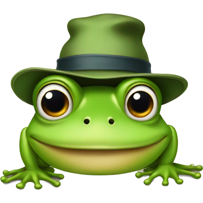 Frog with a hat emoji