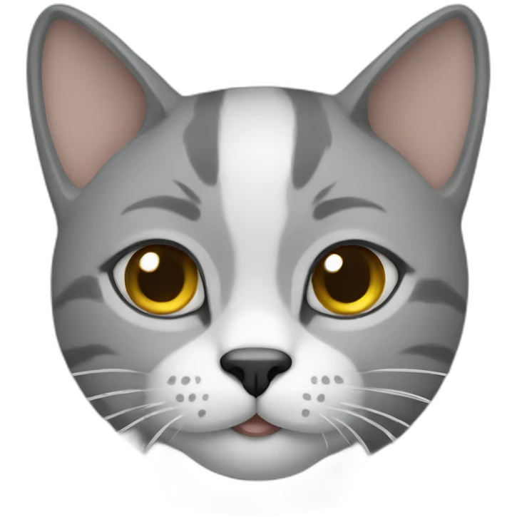 gato gris con blanco emoji