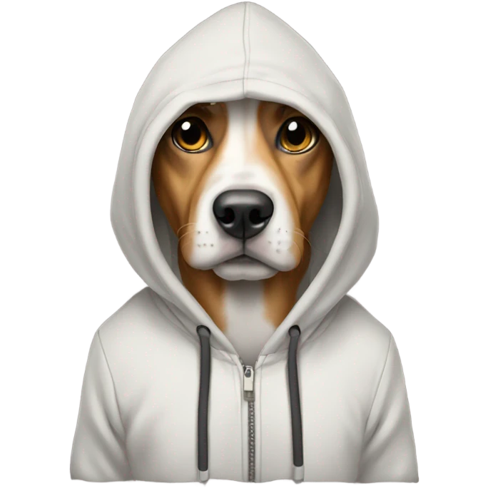 Dog wearing hoodie emoji