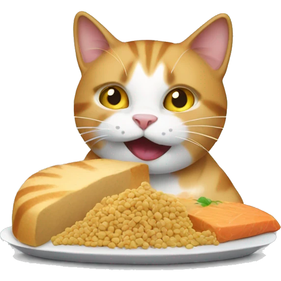 Cat eating food emoji
