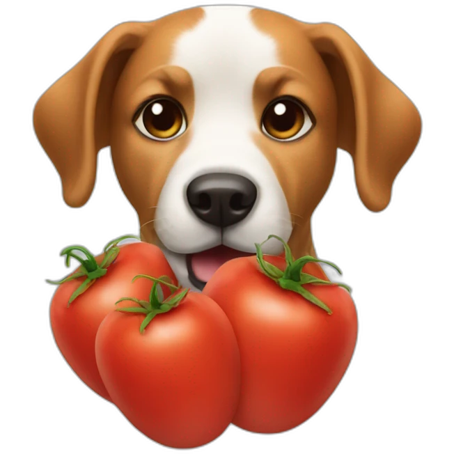 Dog with tomatoes emoji