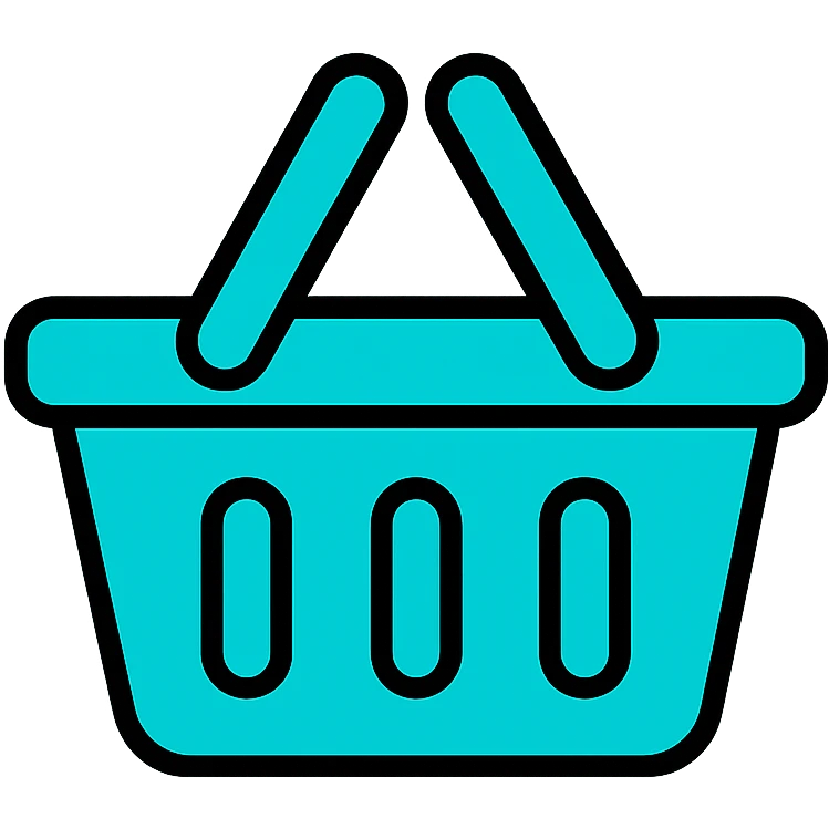 A turquoise basket emoji