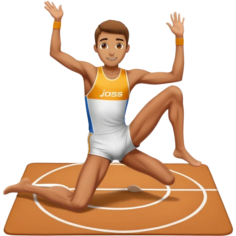 high jumper landing on the mat, celebratory pose emoji