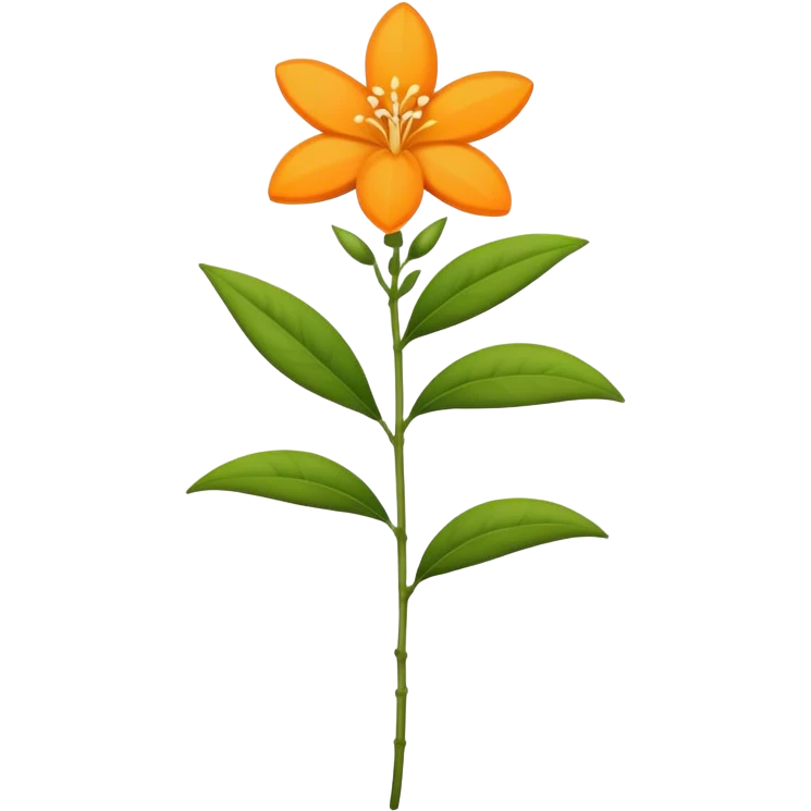 single Orange Jasmine, straight stem emoji