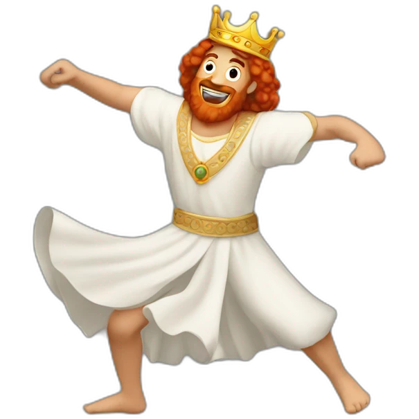 King David dancing red-haired biblical emoji