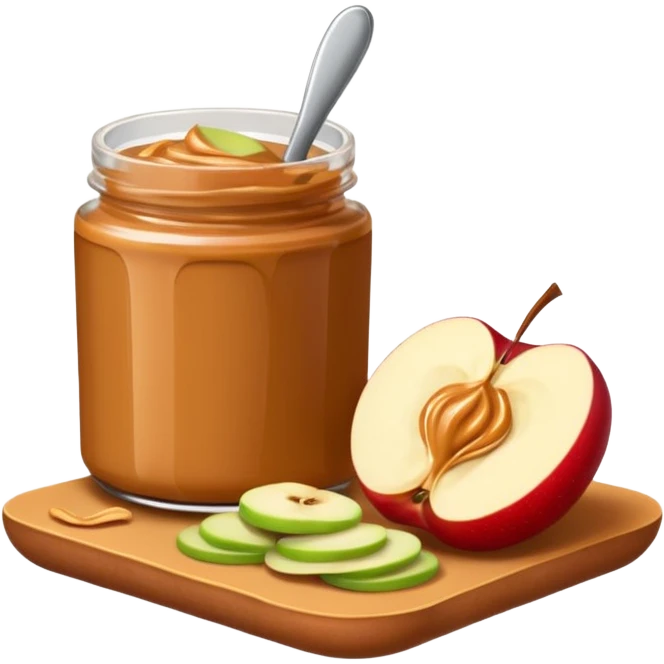 sliced apple with peanutbutter emoji