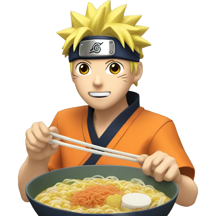 Naruto eating ramen emoji