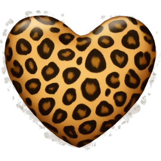 leopard print heart emoji