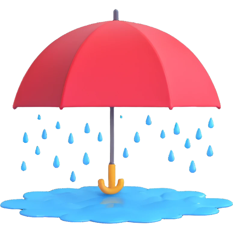 rain, 3D emoji style emoji