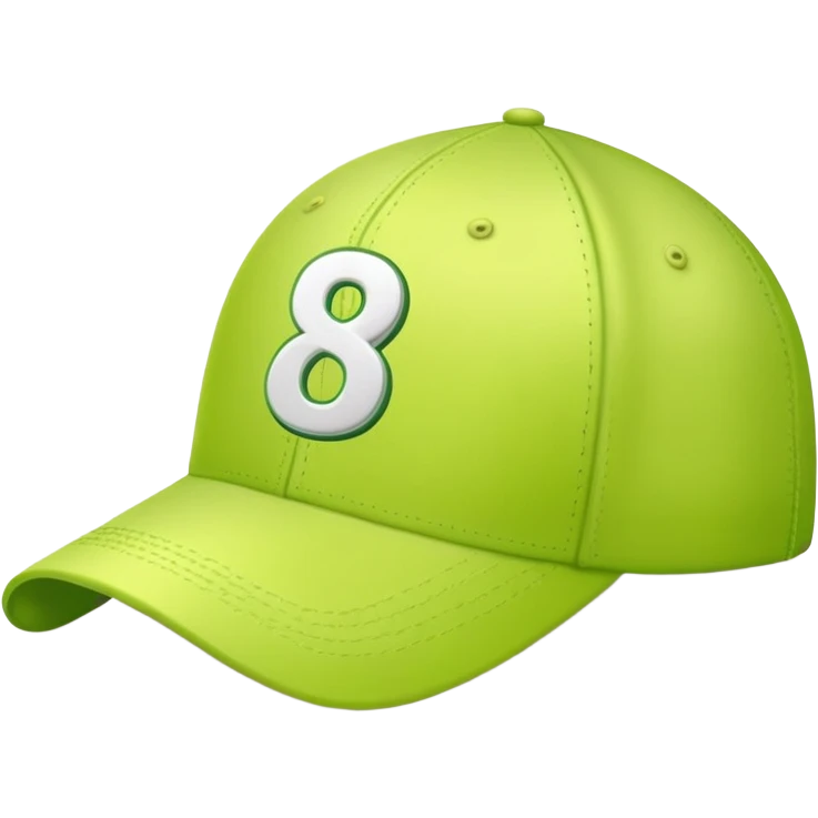 light lime cap with number “8” on it emoji