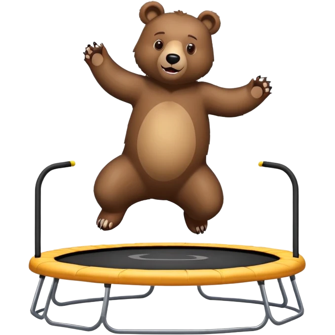 Bear jumping on a trampoline emoji