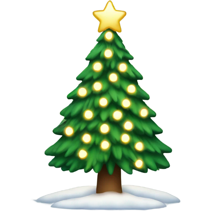 Christmas tree and lights with snow emoji