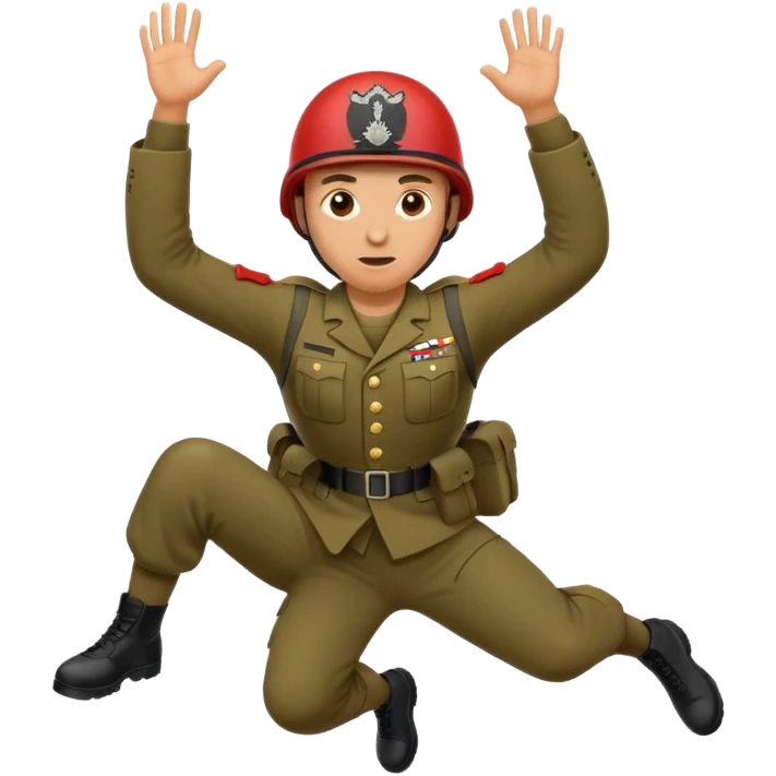 Airborne soldier jumping emoji