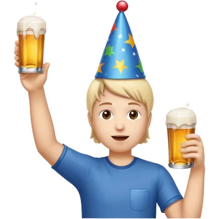 throwing beer can with the arm up in the air at party emoji