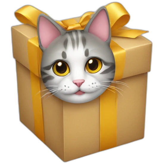 cat gift box emoji