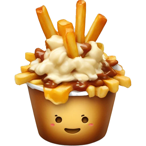 Poutine qui mange des pattes emoji
