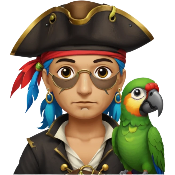 pirate and parrot emoji