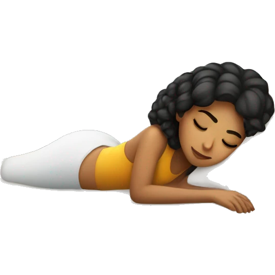 Latin girl resting on bed  emoji