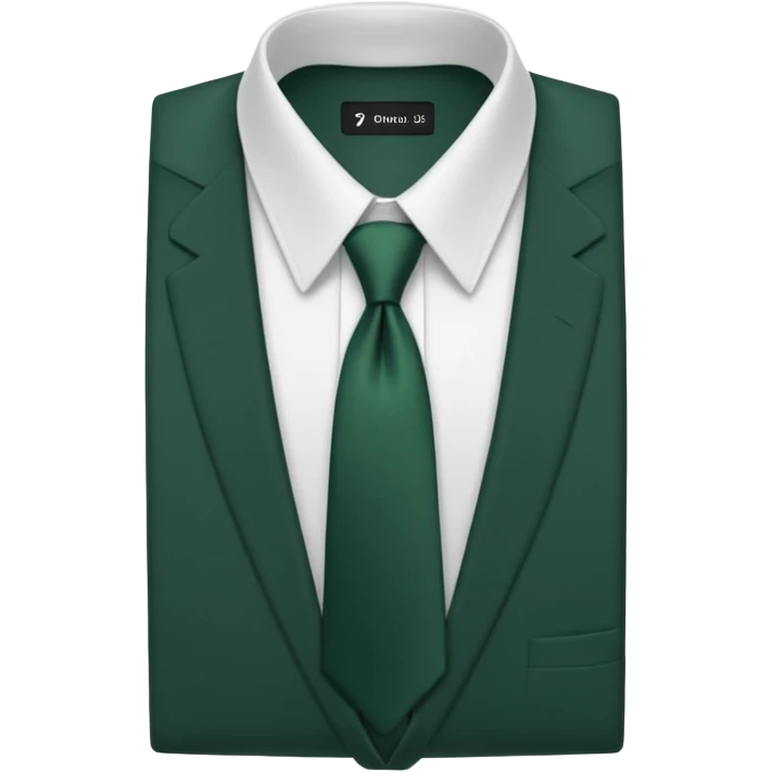 men's dark green tie on white shirt, minimalism, no emojis or faces, iOS emoji style emoji