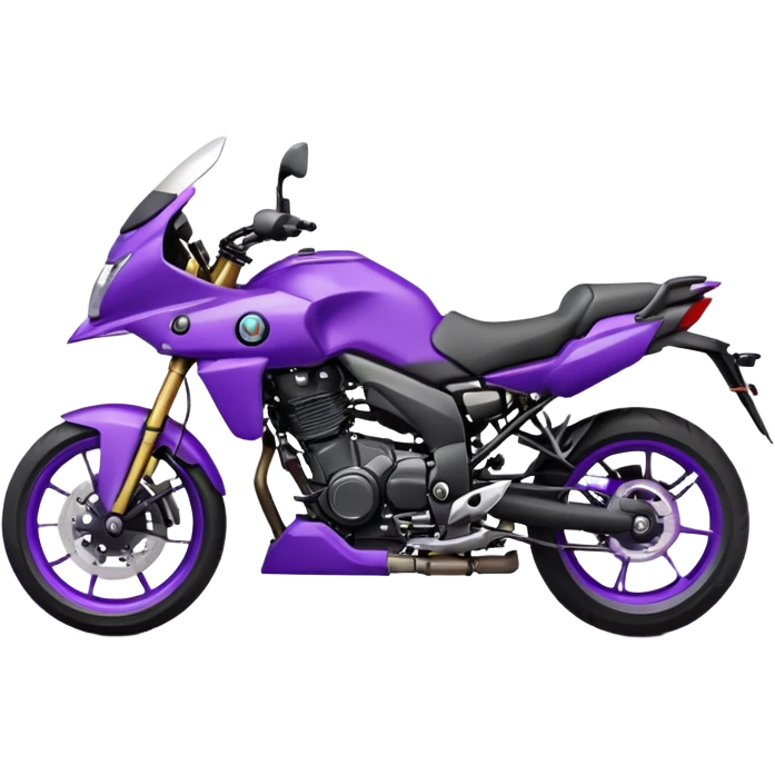 Créer un emoji copiable sur mon système iOS avec une moto mt07 noir mate / violet plus foncé que tu as et iridescent. le style de la mt07 doit être en sport. emoji