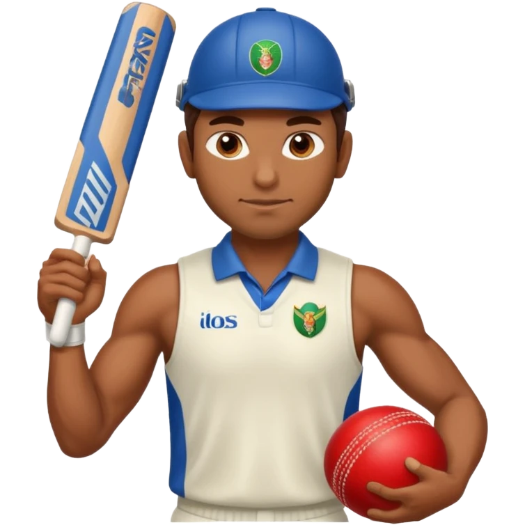 Brown Male Cricket emoji