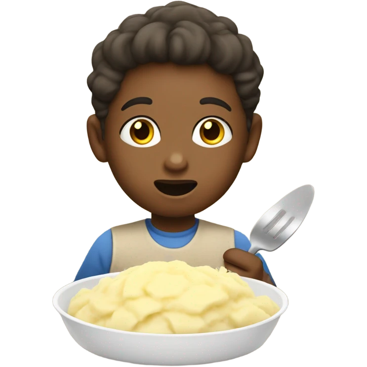 The child eats mashed potatoes emoji
