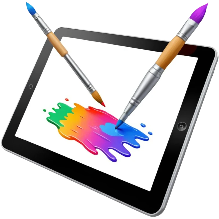 paintbrush drawing on a tablet screen emoji