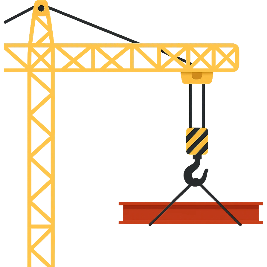Convertir cette image de grue de construction en SVG vectoriel fidèle, mêmes couleurs et détails emoji