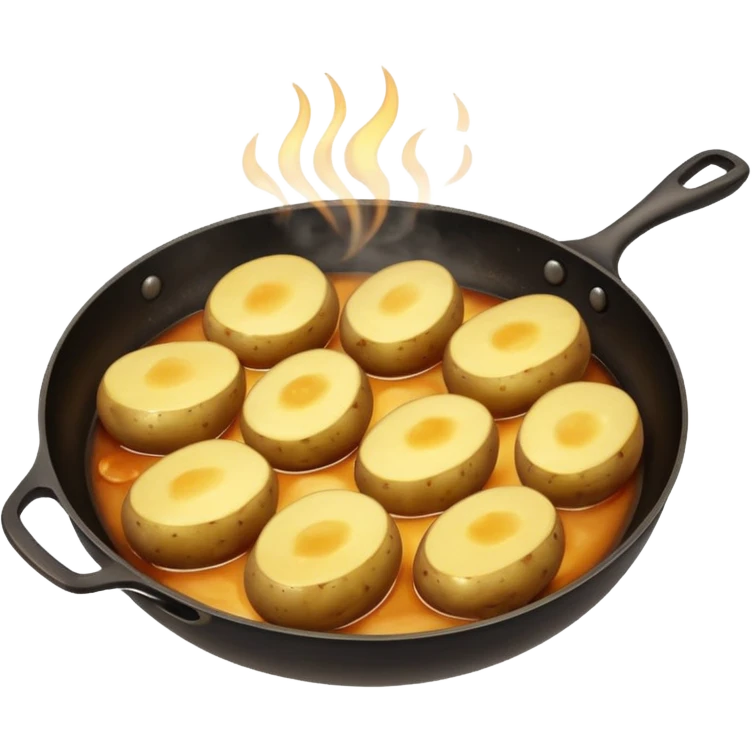 potato cooking in a pan emoji