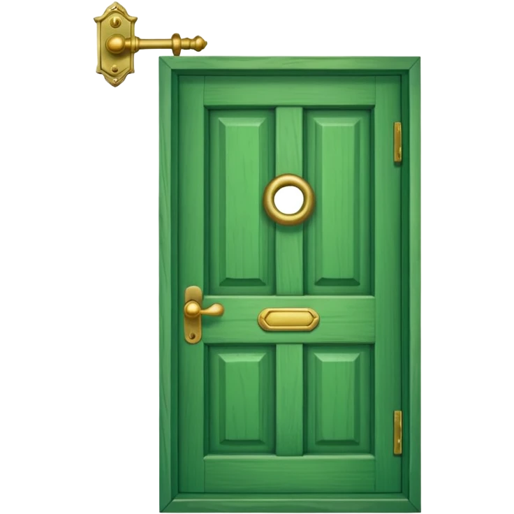 A simple green door emoji with a handle, a window, and a knocker emoji