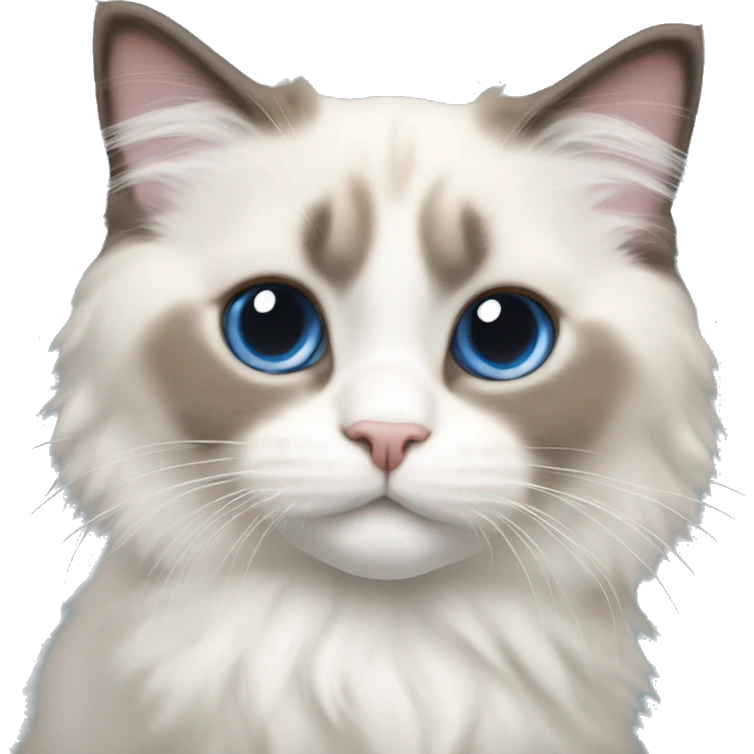 Ragdoll kitten laying emoji