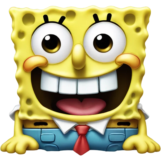 SpongeBob with goofy smile emoji