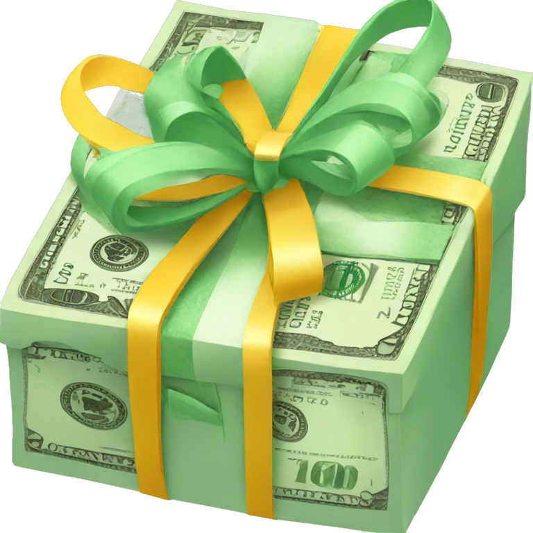 a gift with money emoji