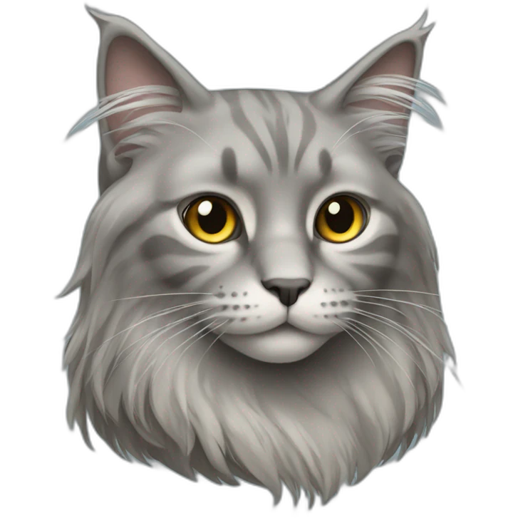 grey long hair cat emoji