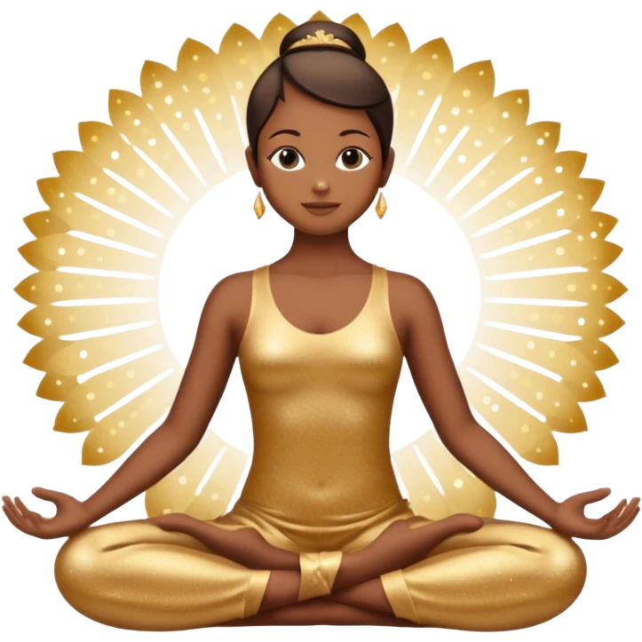 silhouette in lotus pose with sparkles emoji