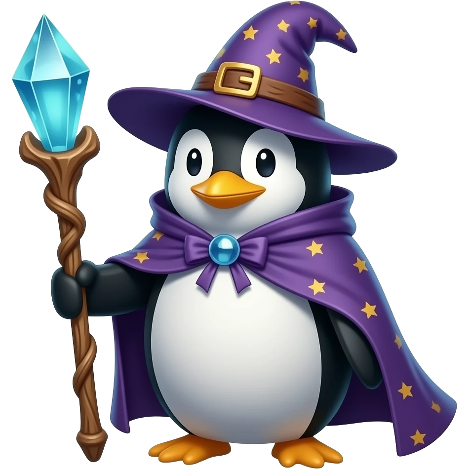 Penguin Wizard emoji