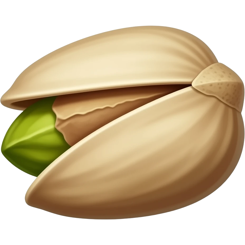 a good looking realistic pistachio emoji