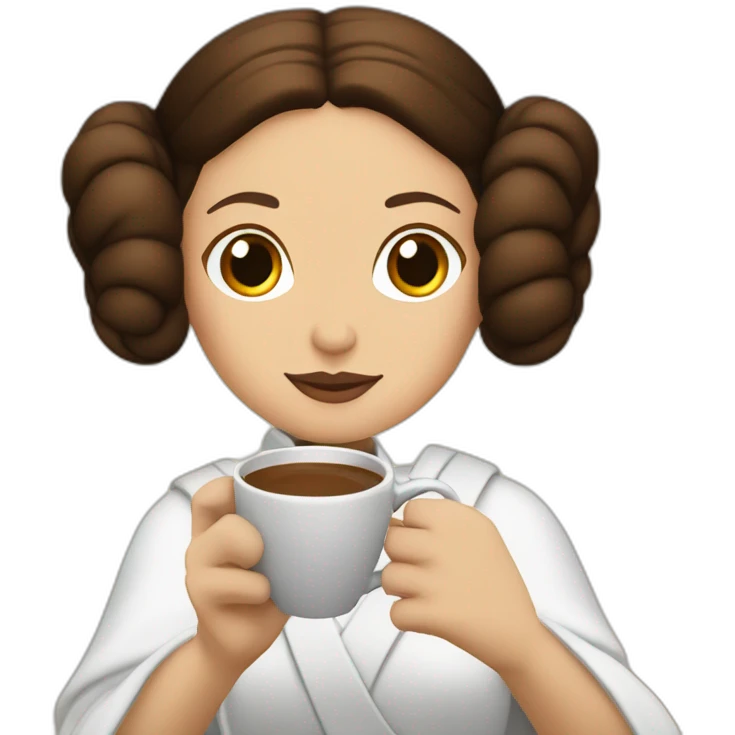 princess leia with a coffee emoji