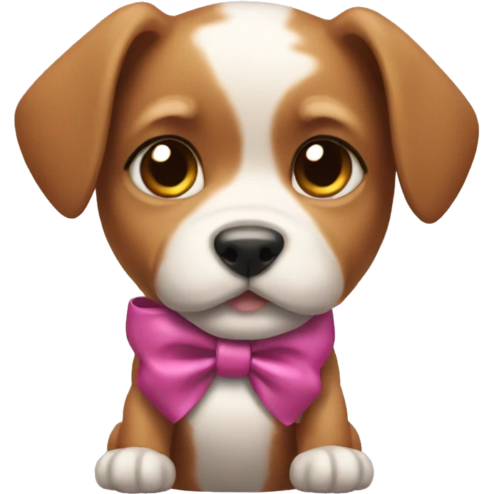 Puppy with a bow emoji