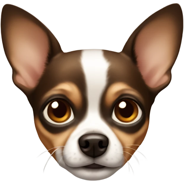 Dark and light brown chihuahua face emoji