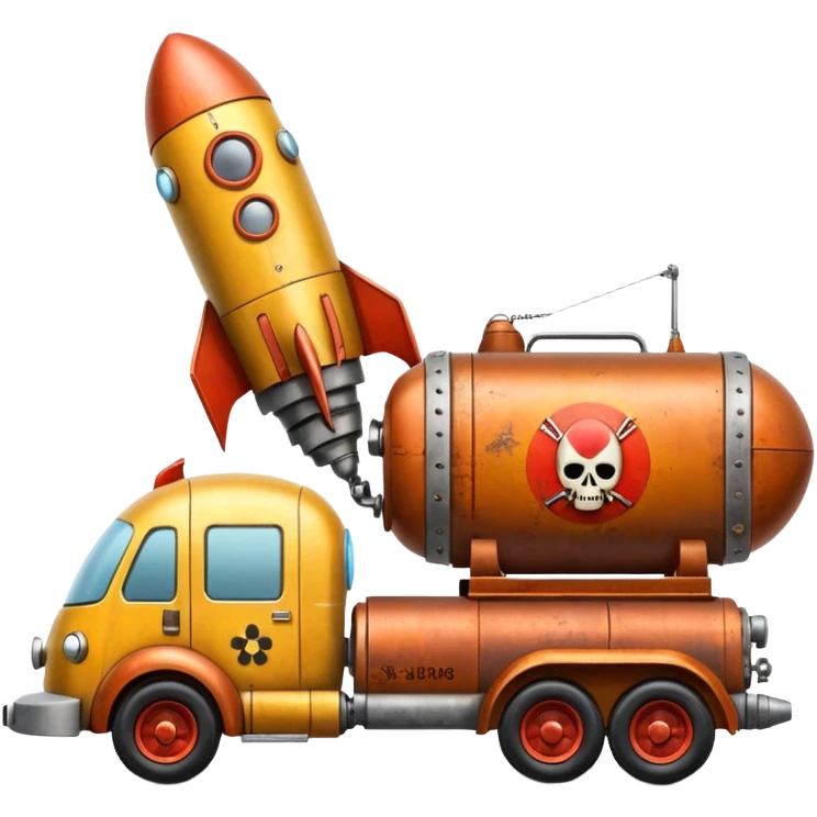 Heroic SuperBug Ron’s exterminator superminator antique rocket-powered tall robot moving van (motto: Bombing creepy bugs is fun) emoji