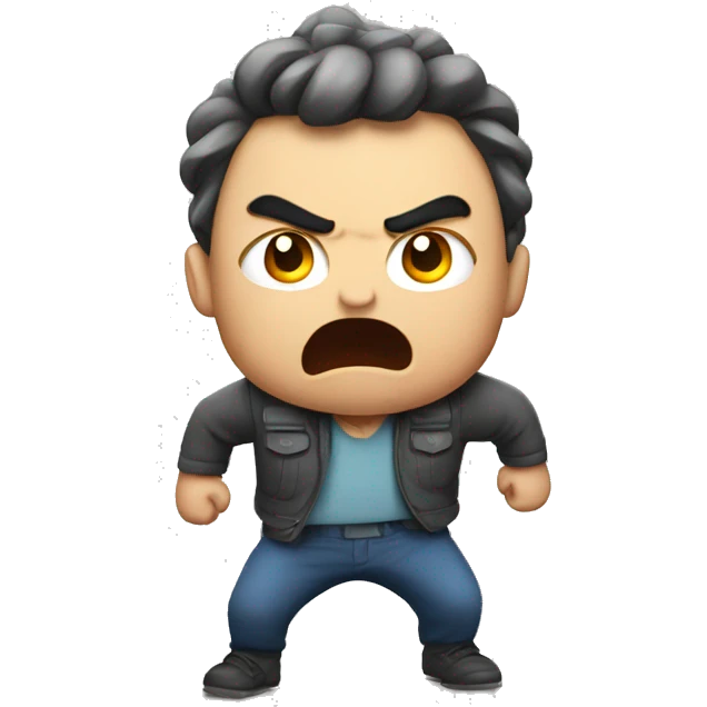 Carry leave character getting angry emoji