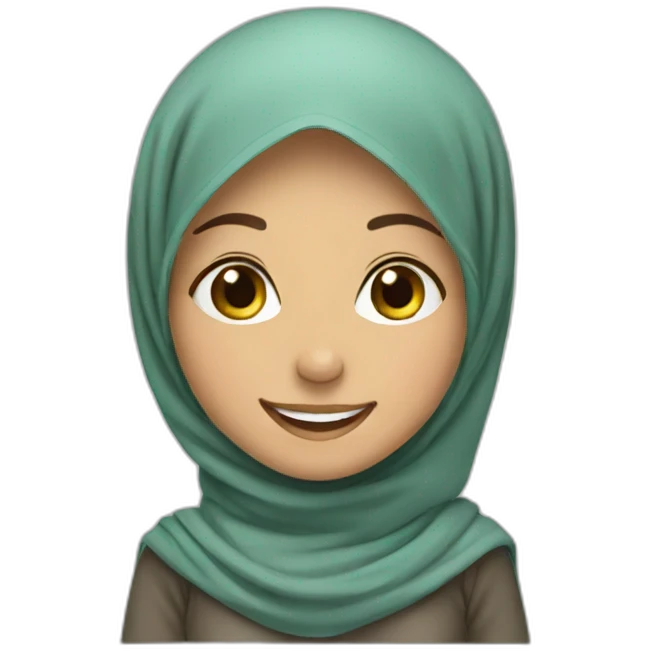 A very happy girl with hijab emoji