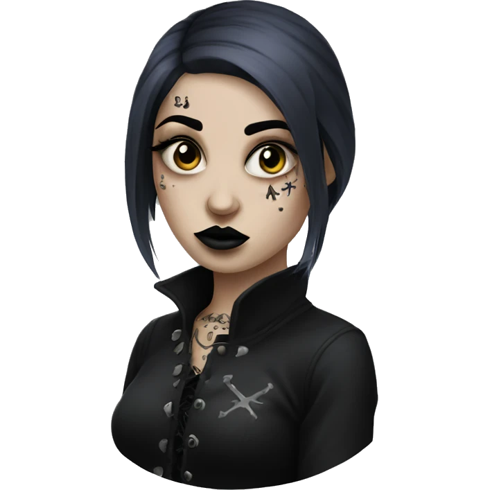 Goth girl with face tattoos  emoji