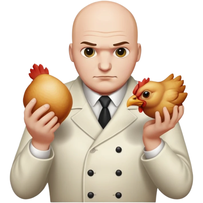 Kingpin from Spider-Man hold in chickens head emoji