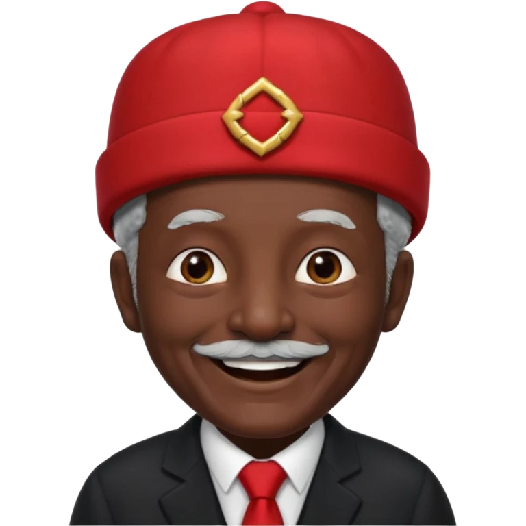 black suited old man with red fes hat emoji