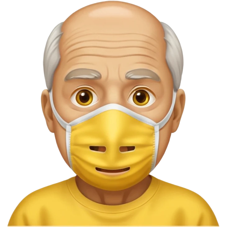 old man with beauty face pack give me a yellow face mask on his face  emoji